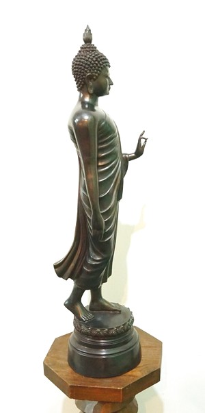 พระพุทธรูป ปางลีลา สูง80ซม. ทองเหลือง รมดำ (พุทธมณฑล)