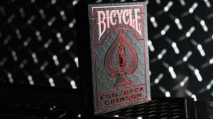 Bicycle Foil Back Crimson V2 Playing Cards (สีแดง)
