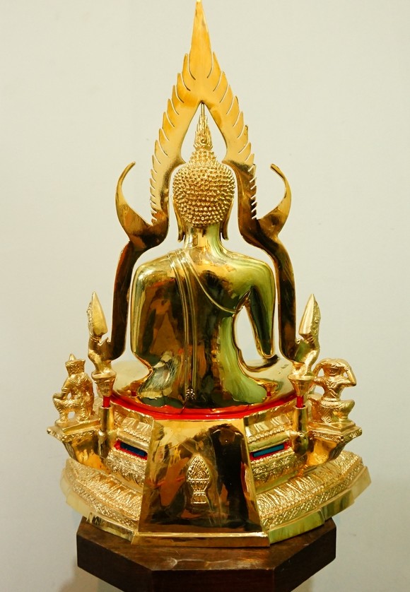 พระพุทธชินราช 9นิ้ว ทองเหลือง ขัดเงา ฐานเตี้ย