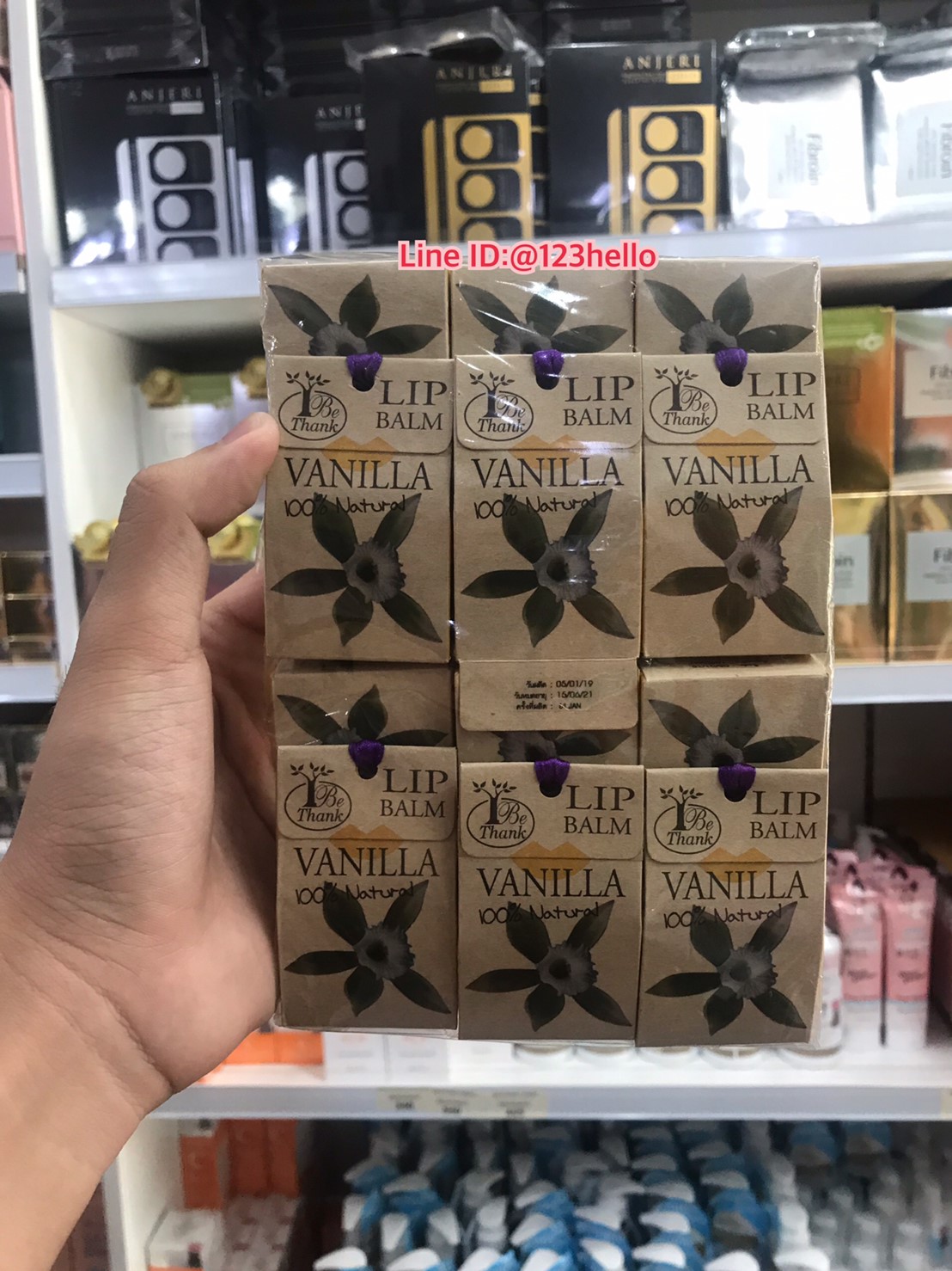 Be thank Lip Balm Vanilla ลิปบาล์ม วานิลา บี แต๊งค์ 10gx12ชิ้น