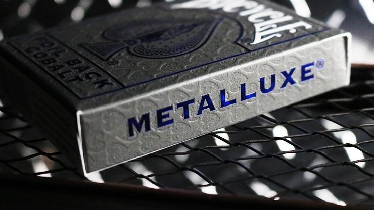 Bicycle Foil Back Metalluxe Cobalt V2 Playing Cards (สีน้ำเงิน)