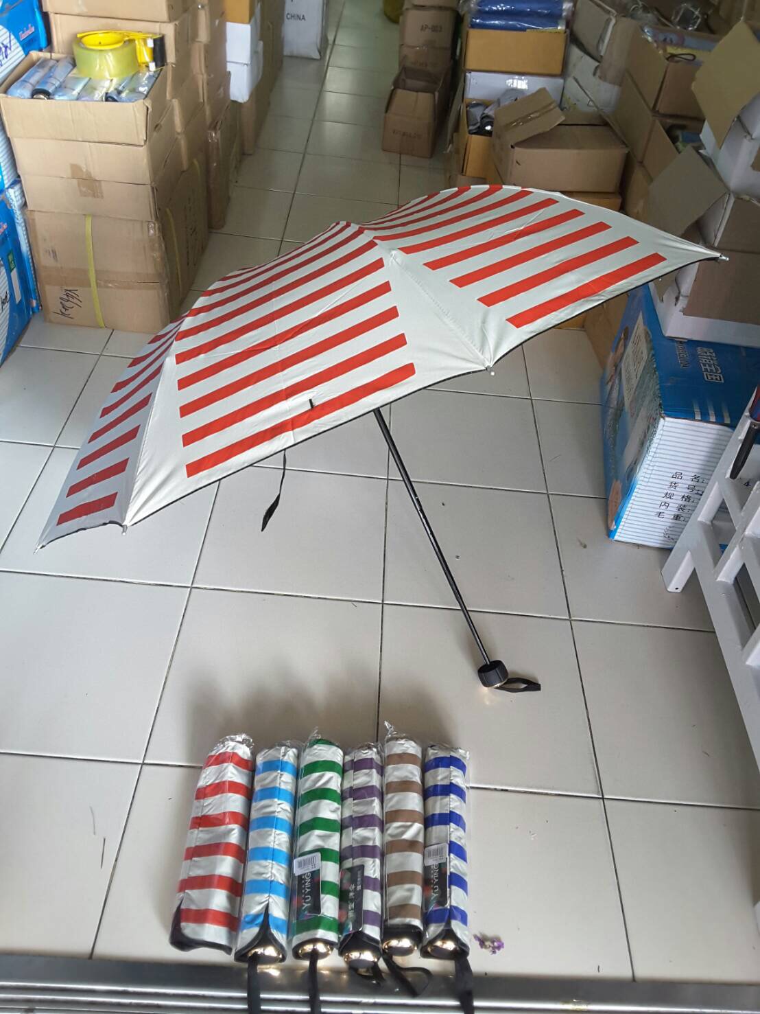 ร่มพับแฟชั่น3ตอนยูวีดำ21นิ้รหัส610