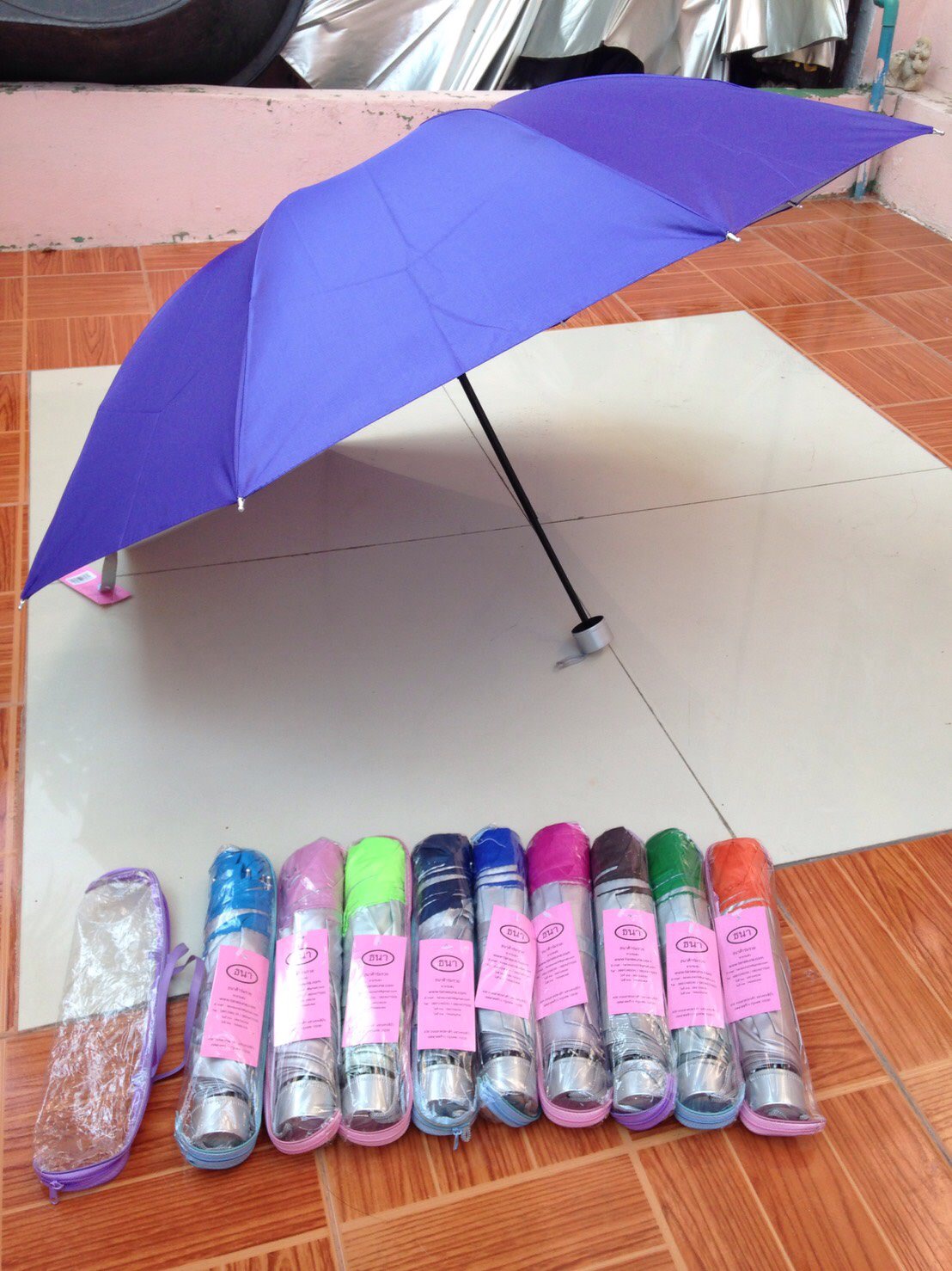 ร่มพับ3ตอนกระเป๋าแพค100คัน