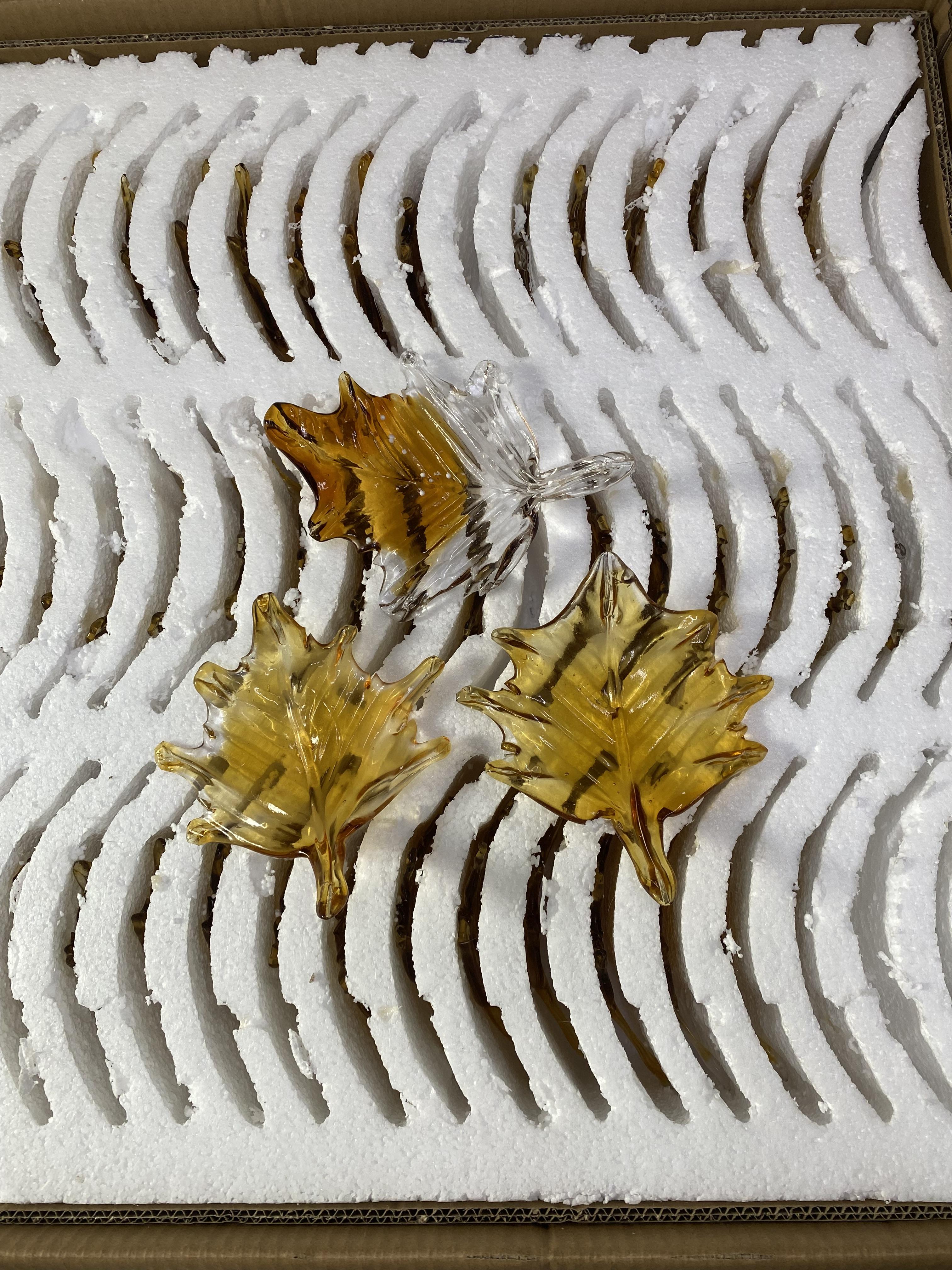 Maple Leaves crystal glass สำหรับ ไฟระย้า โคมไฟ โคมแขวน ไฟเพดาน โคมระย้า ไฟแขวน ไฟกิ่ง ไฟช่อ โคมไฟแขวน