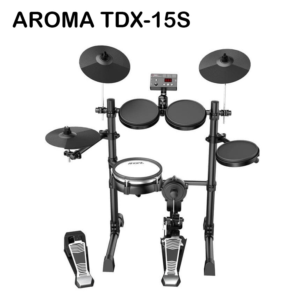 กลองไฟฟ้า Aroma รุ่น TDX-15S กลองสแนร์หนังมุ้ง ตีขอบกลอง กระเดื่องมีเป้ารับ รับประกันโมเด็มตลอดอายุการใช้งาน ไม่จำกัดระยะเวลา