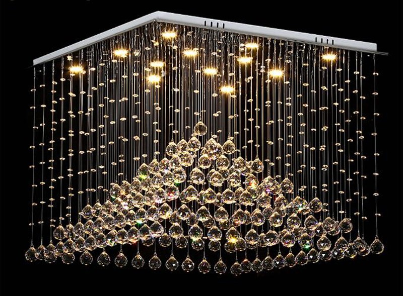 ไฟแขวน ไฟระย้า คริสตัล square Crystal Chandelier ไฟเพดาน ไฟช่อ ไฟกิ่ง AC1937