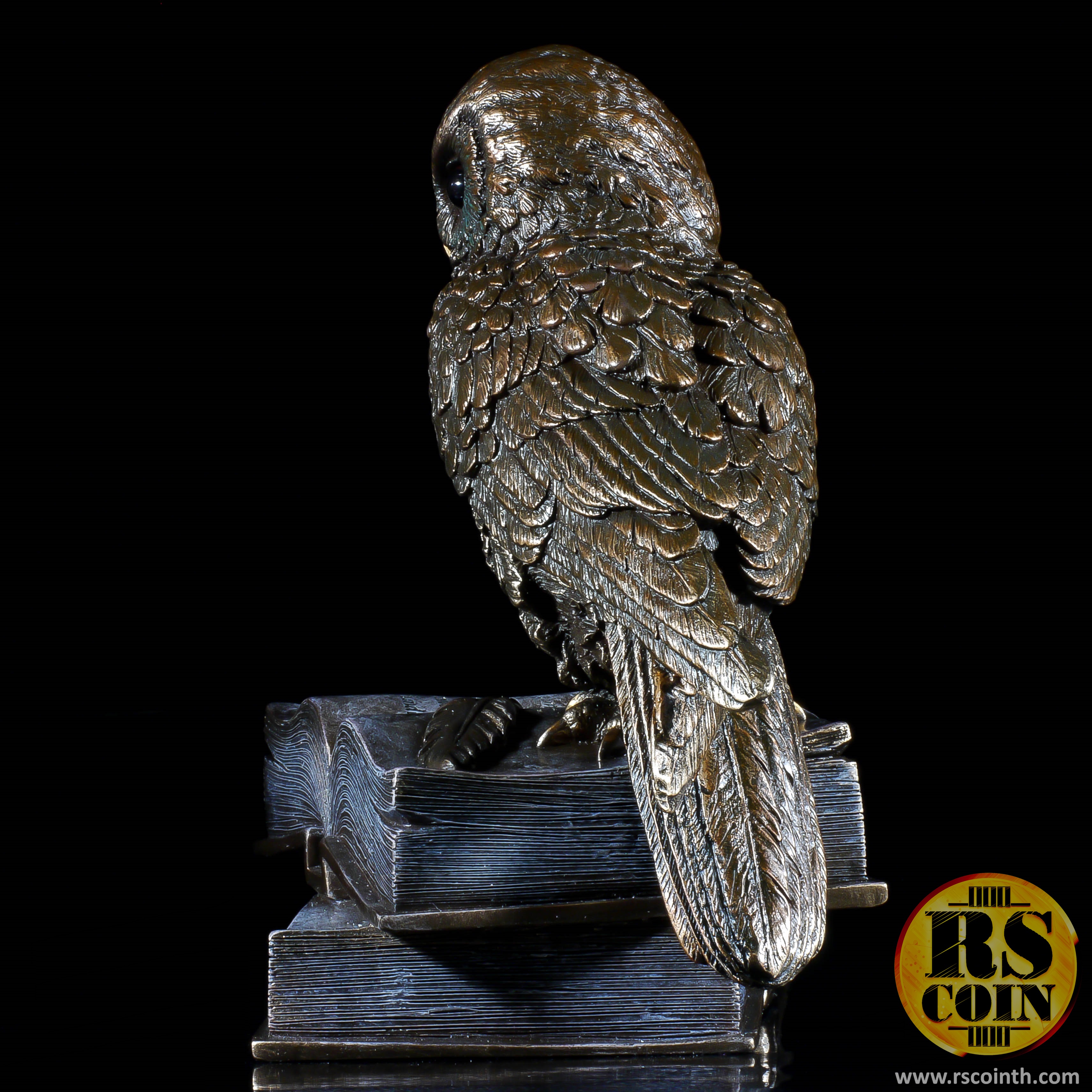 รูปปั้นสัมฤทธิ์ - นกฮูกหนังสือ (Sculpture Bronze Owl on Book - Pre Order)