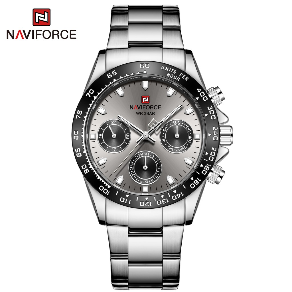 นาฬิกา Naviforce รุ่น NF9193 SIL GRY สีเงิน หน้าเทา ของแท้ รับประกันศูนย์ 1 ปี ส่งพร้อมกล่อง และใบรับประกันศูนย์ ราคาถูกที่สุด