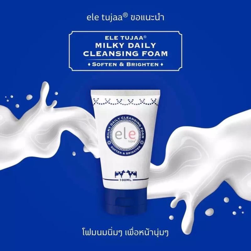 ele tujaa MILKY DAILY CLEANSING FOAM อีแอลอี ธุจ้า มิลค์กี้ เดลี่ คลีนซิ่ง โฟม 100 มิลลิลิตร
