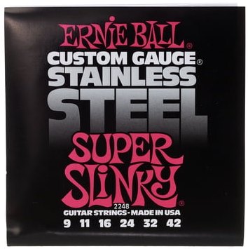 สายกีตาร์ไฟฟ้า Ernie Ball Stainless Steel Super Slinky 009-042