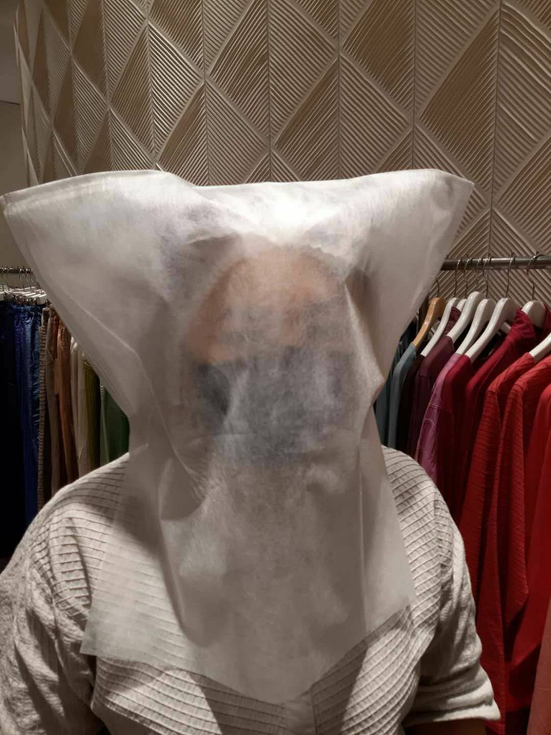 กระดาษคลุมหน้ากันเปื้อน ใช้แล้วทิ้ง สำหรับลองเสื้อ กันเครื่องสำอางค์