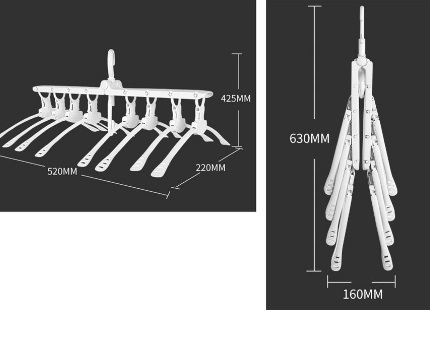 ไม้แขวนเสื้อ พับได้ หมุนได้ 360 องศา ที่แขวนเสื้ออเนกประสงค์