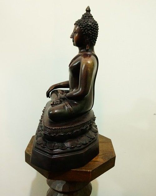 พระเชียงแสน ปางมารวิชัย 9 นิ้ว ทองเหลือง รมดำ