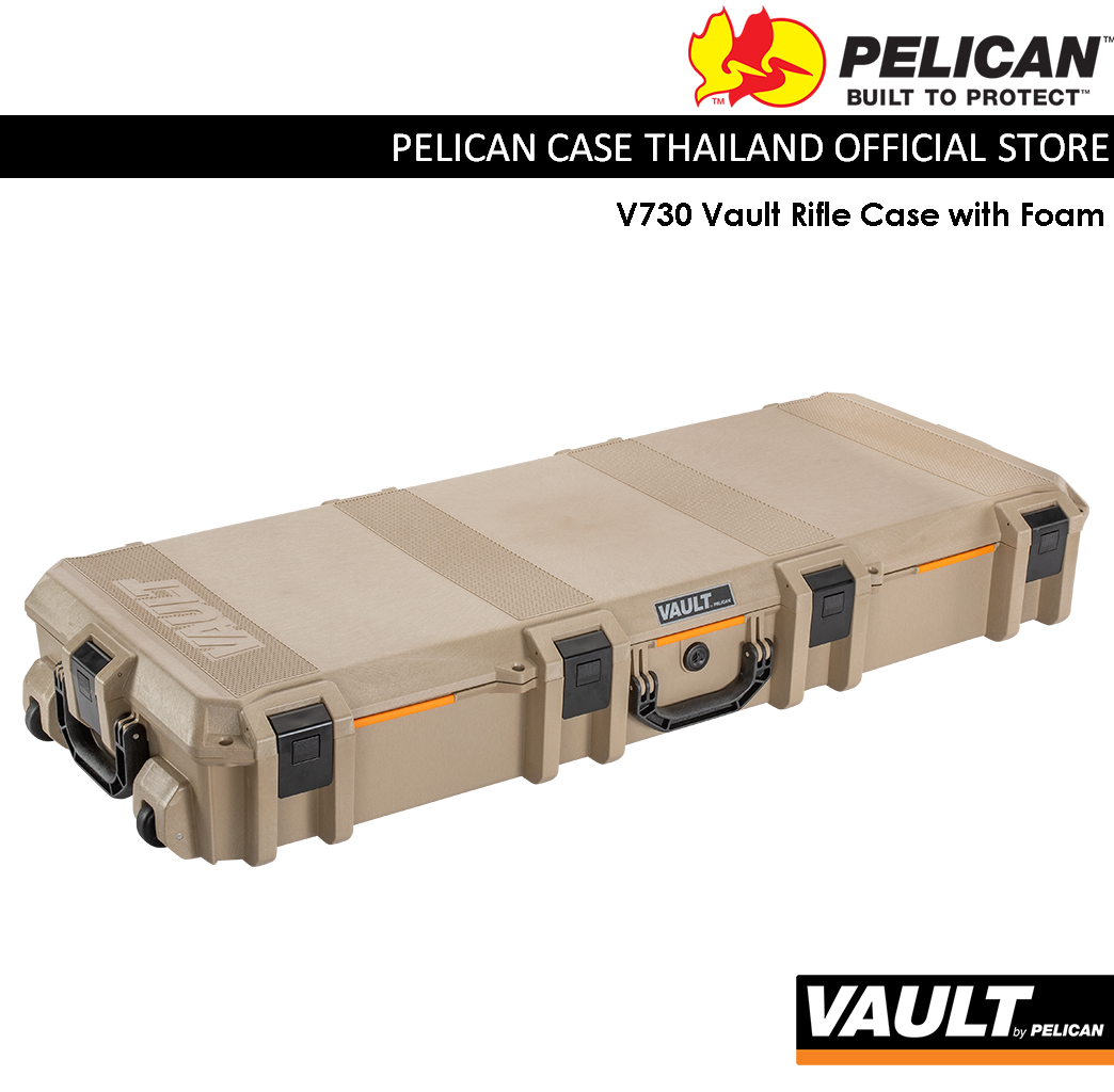 Pelican V730 Vault Tactical Rifle Case with Foam - Desert Tan