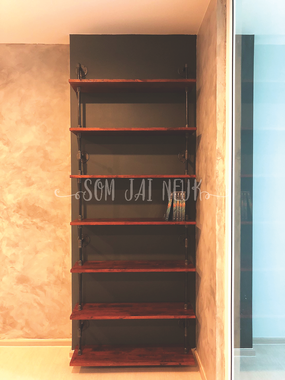 ชั้นวางของติดผนังสไตล์ Loft 7 ชั้น ฟรีติดตั้ง