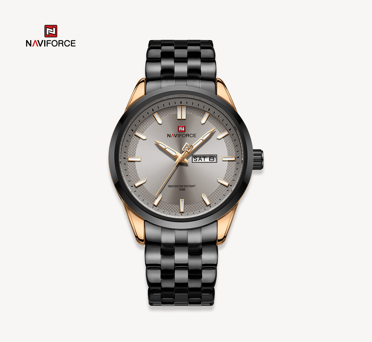 นาฬิกา Naviforce รุ่น NF9203 RG สีดำ ตัวเรือนทองชมพู ของแท้ รับประกันศูนย์ 1 ปี ส่งพร้อมกล่อง และใบรับประกันศูนย์ ราคาถูกที่สุด