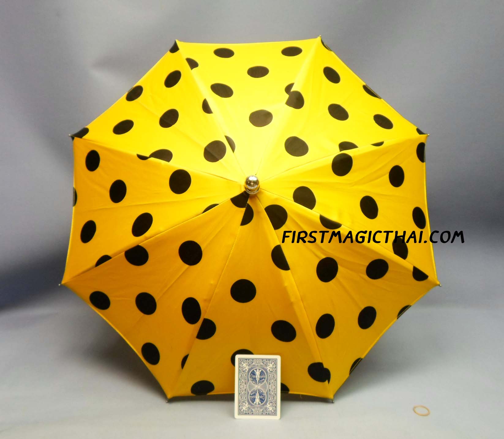 ร่ม สีเหลือง ลายจุด 15 นิ้ว