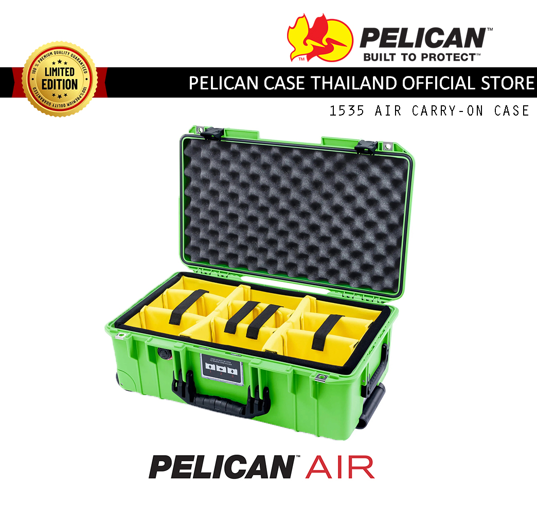 Pelican 1535 Air Case with Padded Divider - Lime Colour [Limited Edition]