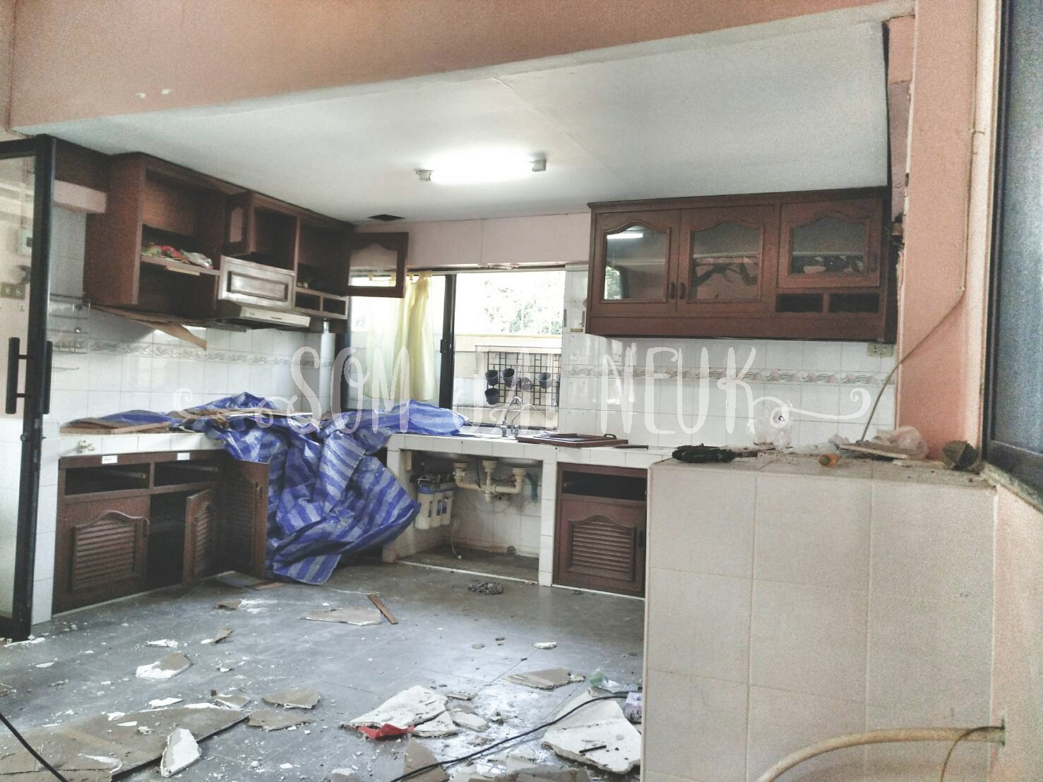 รีโนเวทครัว ฉาบปูนลอฟท์ 65 ตร.ม@ร้านอาหารย่านติวานนท์