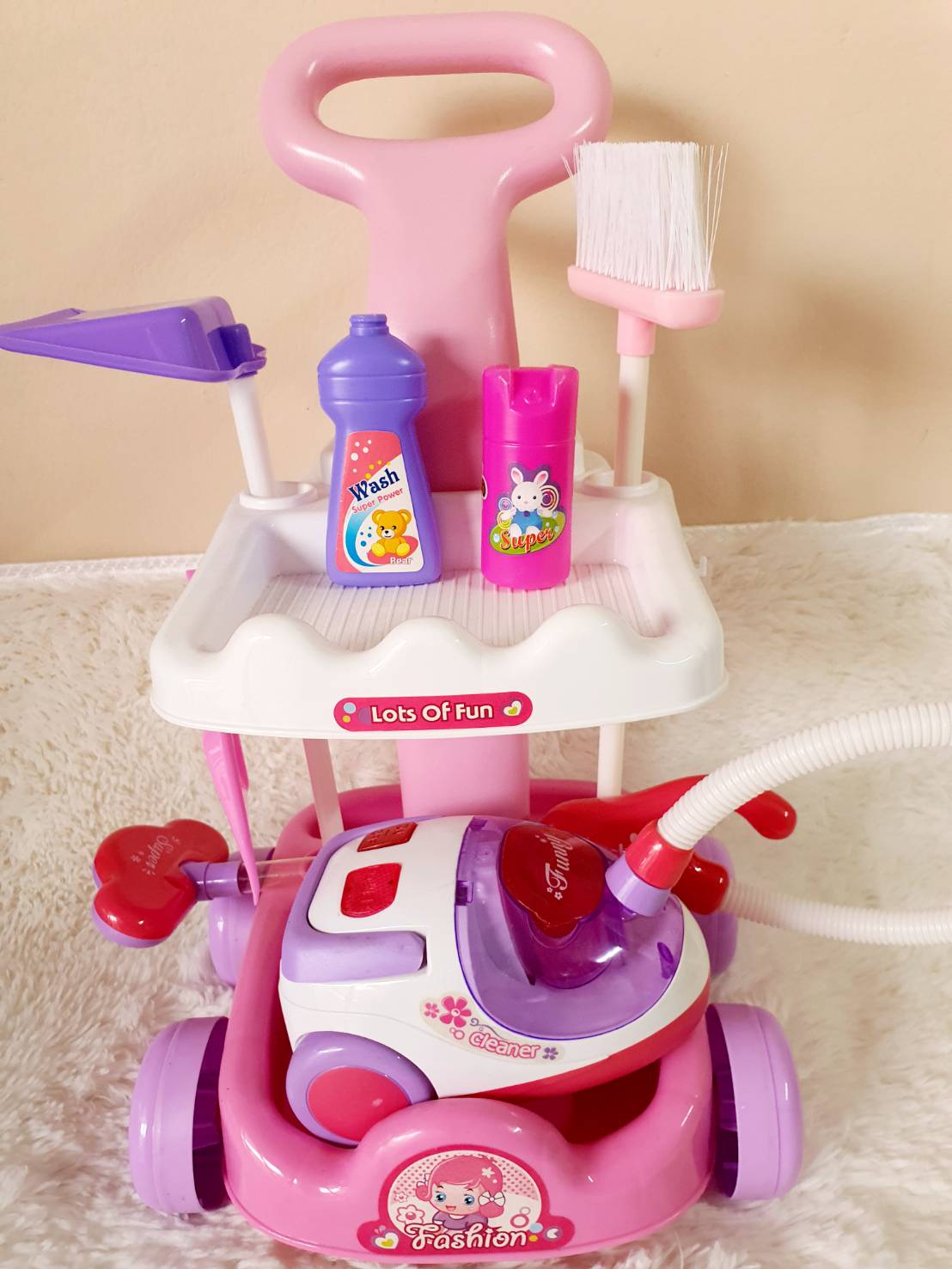 ของเล่นบทบาทสมมติ รถเข็นทำความสะอาดพร้อมเครื่องดูดฝุ่น Magical Cleaner Play Set มือสองเหมือนใหม่