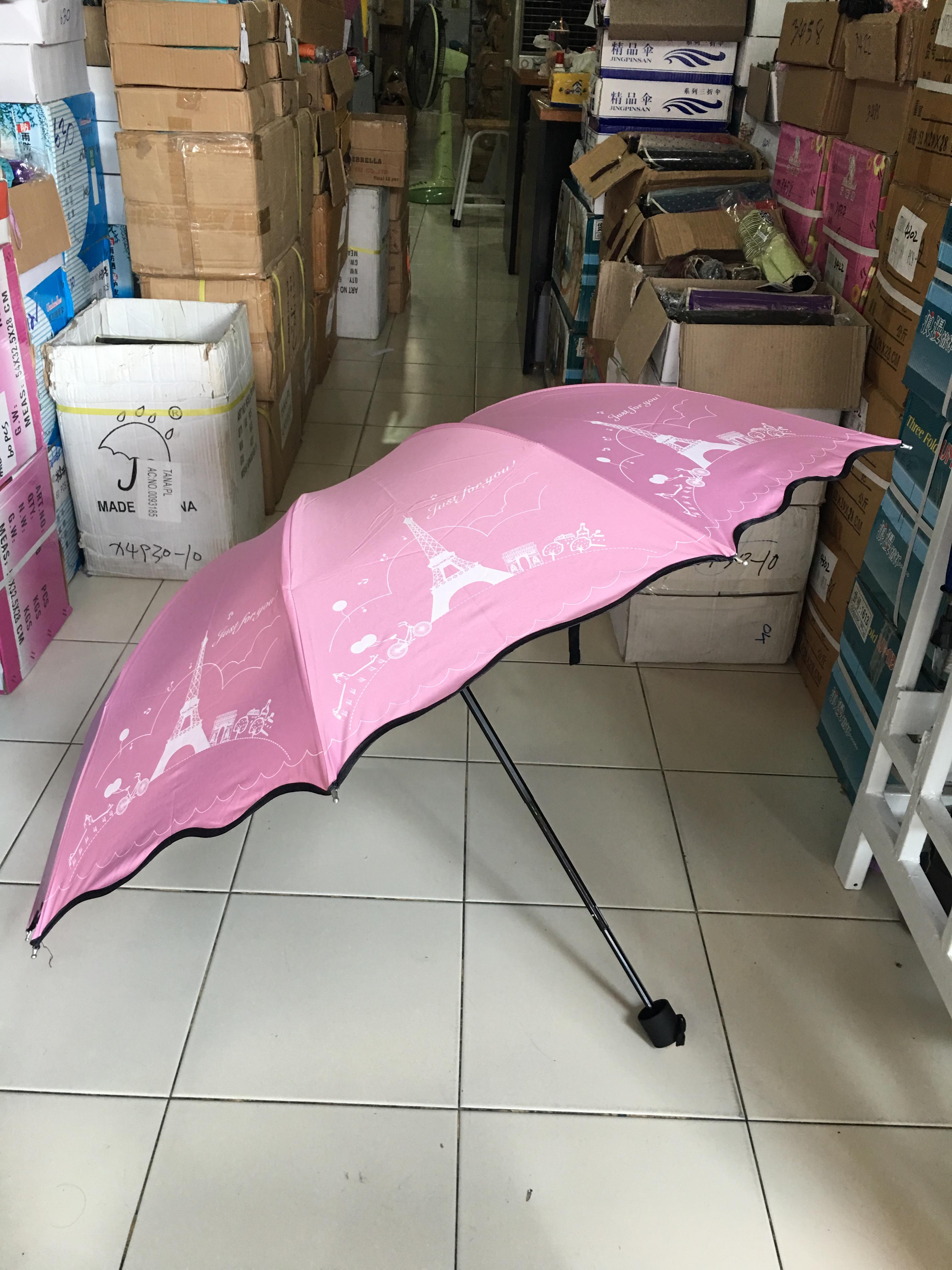 ร่มโค้งแฟชั่น24นิ้วยูวีสีดำ รหัส 1617