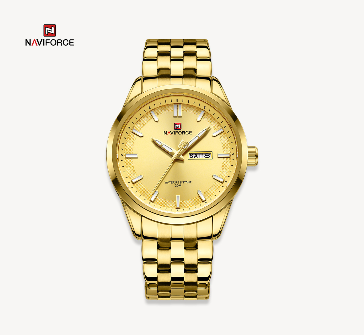 นาฬิกา Naviforce รุ่น NF9203 GD สีทอง หน้าดำ ของแท้ รับประกันศูนย์ 1 ปี ส่งพร้อมกล่อง และใบรับประกันศูนย์ ราคาถูกที่สุด