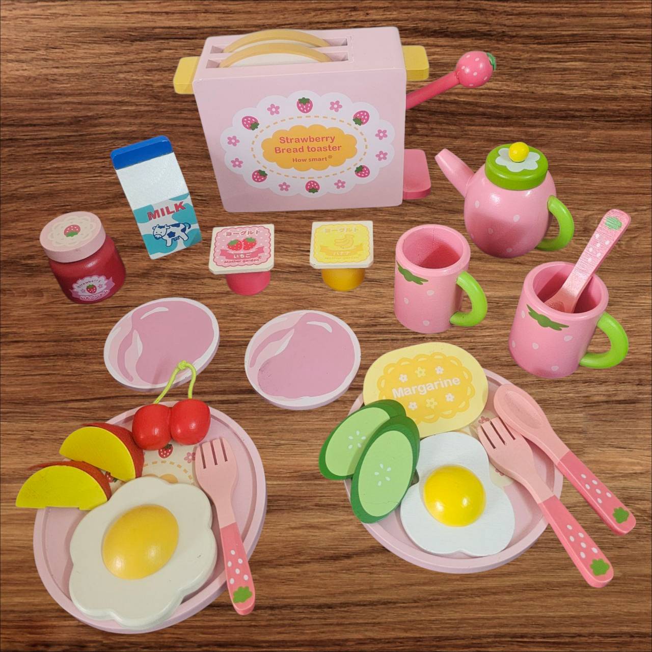 ชุดอาหารเช้า ที่ปิ้งขนมปัง Mother Garden - Morning toaster set ของเล่นไม้บทบาทสมมุติ มือสอง สภาพสมบูรณ์
