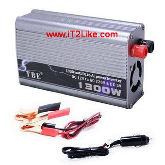 อินเวอร์เตอร์ 1300 W แปลงไฟรถยนต์เป็นไฟบ้าน จาก DC12 V เป็น AC 220 V Inverter 1300W