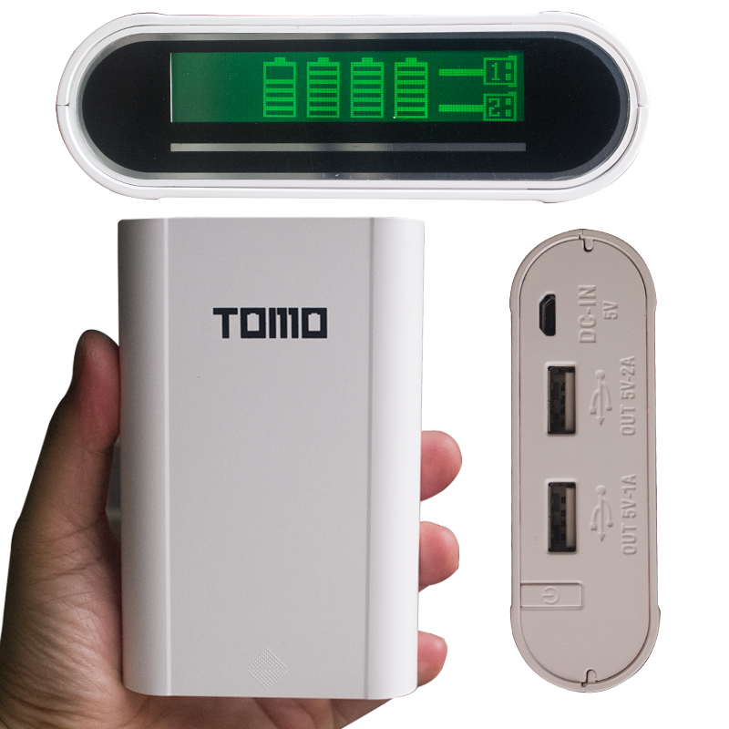 เพาเวอร์แบงค์ 18650 เครื่องชาร์จถ่าน 18650 Tomo M4 จอ LCD Power Bank & Charger 18650