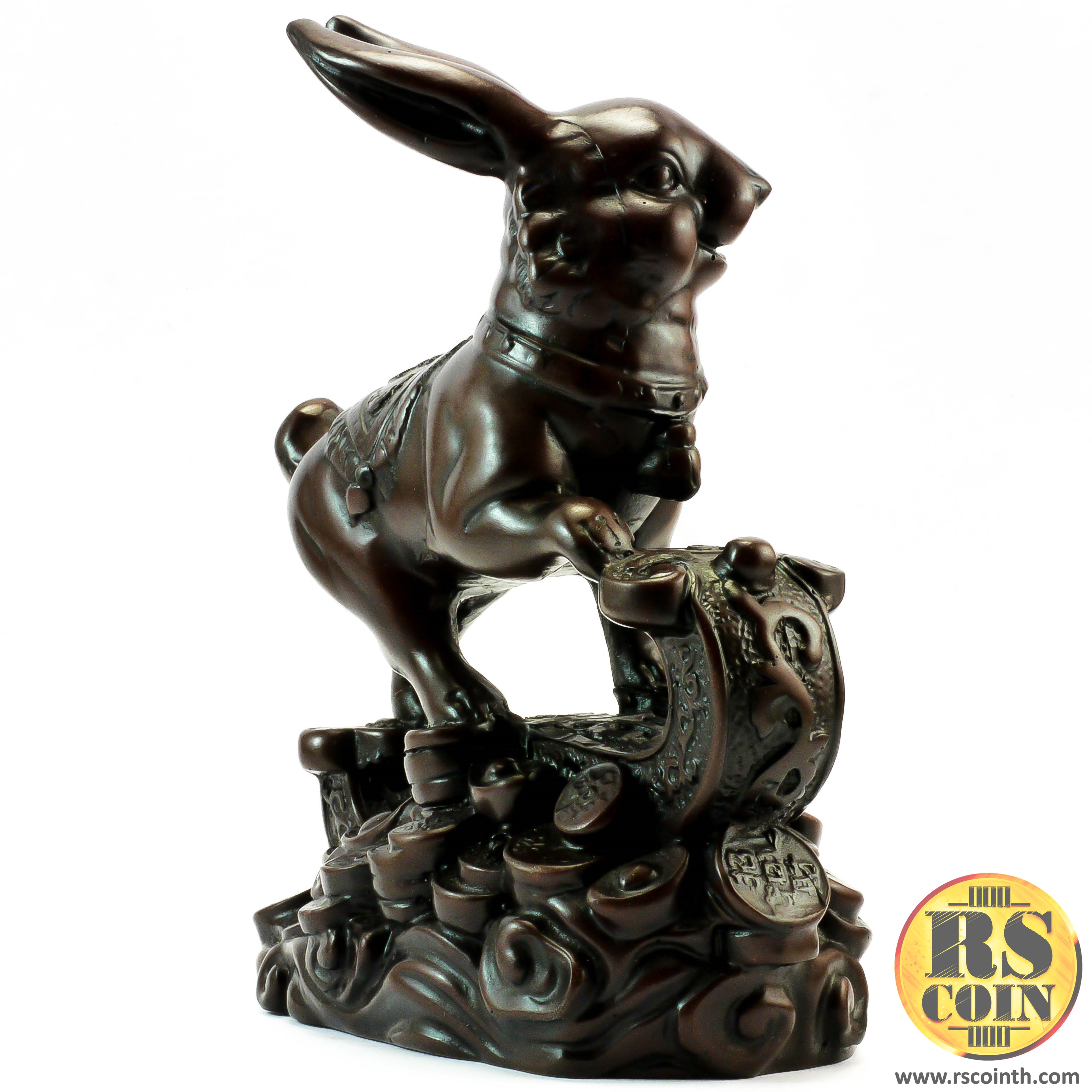 รูปปั้นหิน - กระต่ายนำโชค (Thai Sculpture Stone Animal Rabbit Chinese Design)