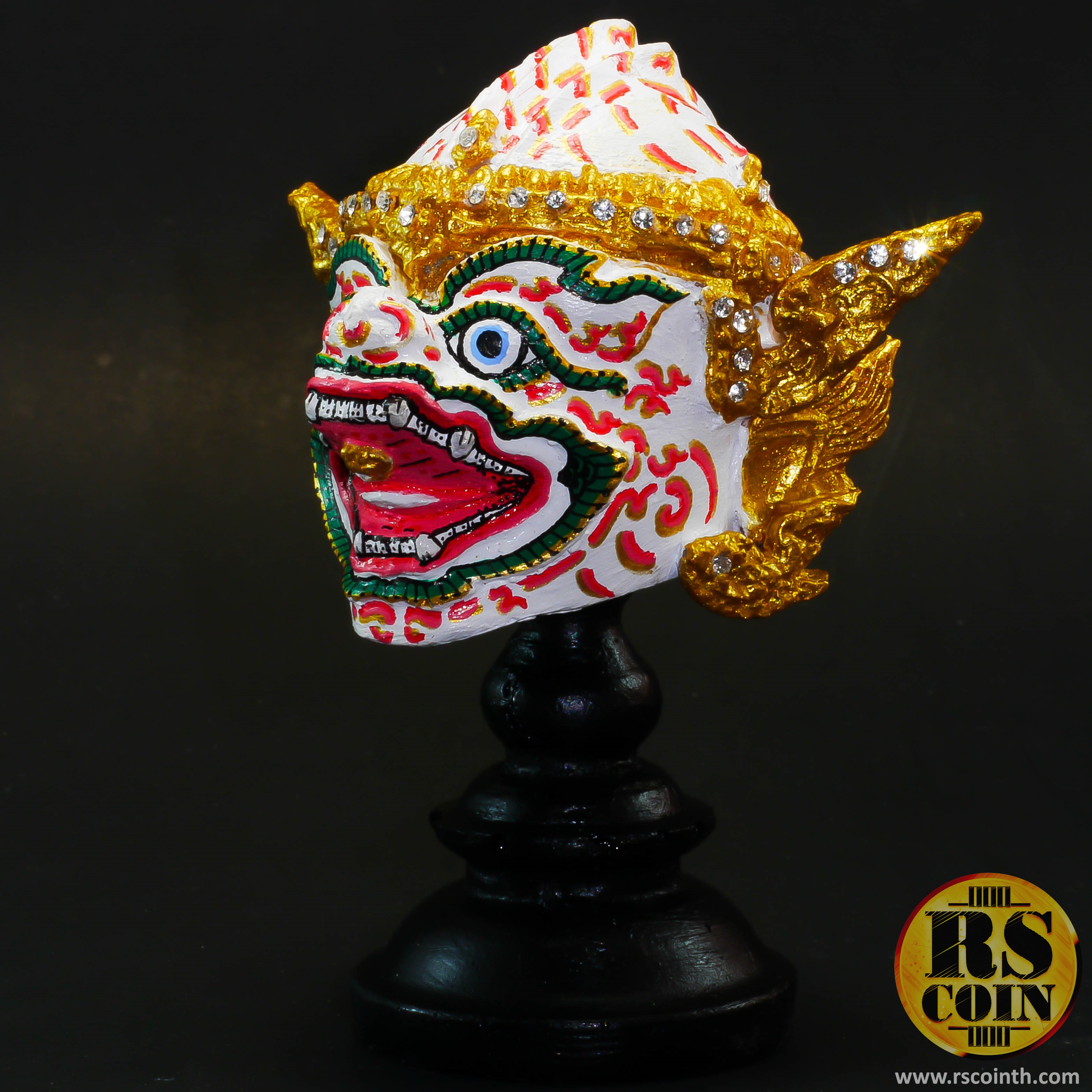 หัวโขนเรซิ่น - หนุมาน (Ramakien White Ape Hanuman Khon Mask Size.S)