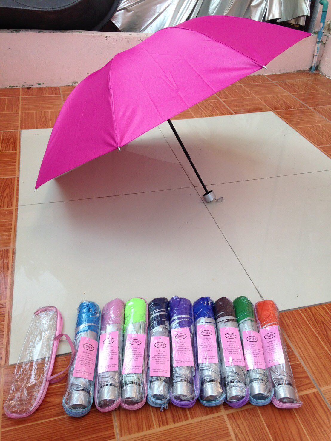 ร่มพับ3ตอนกระเป๋าแพค100คัน