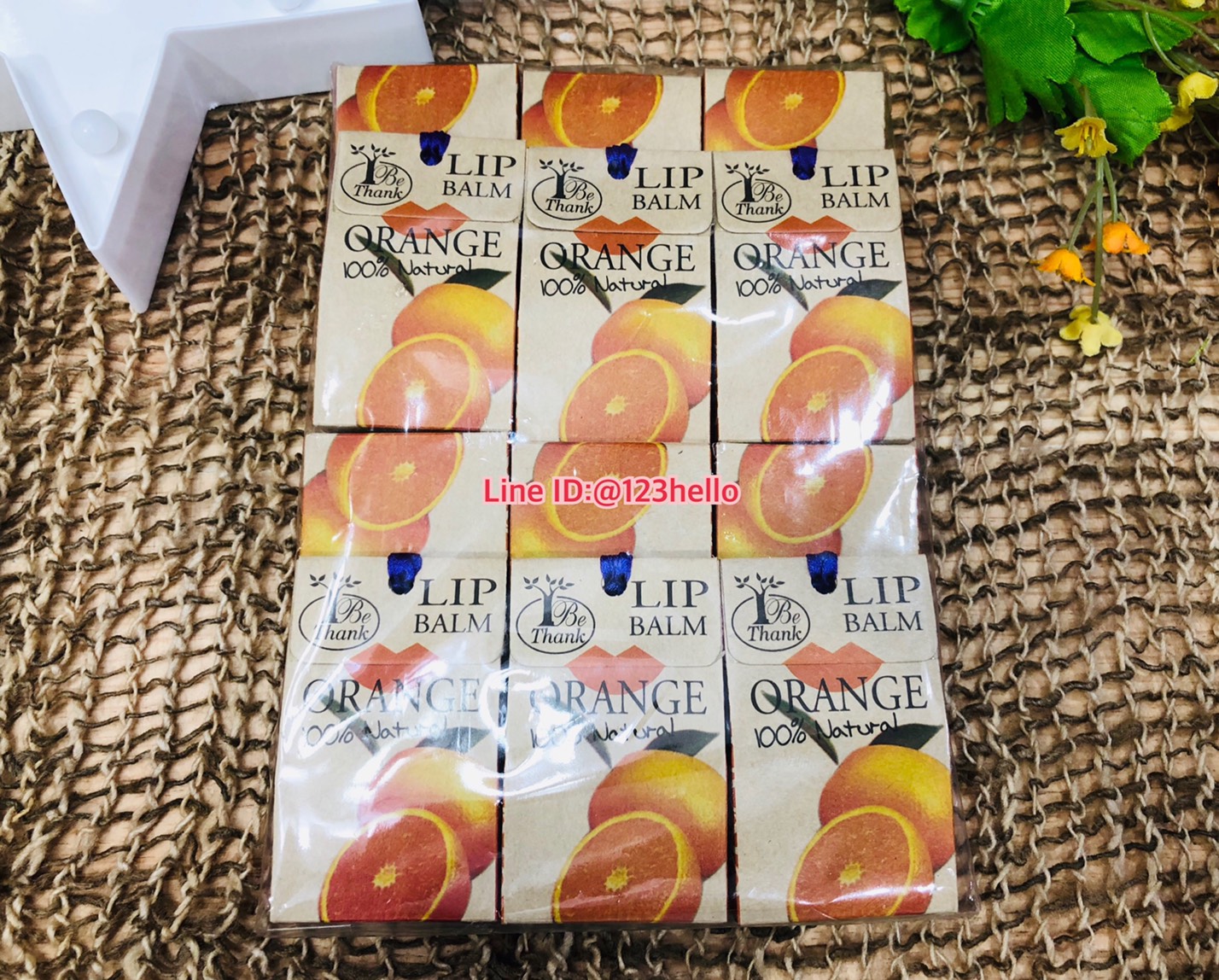 Be Thank LIP BALM OREANGE บี แตงค์ ลิป บาล์ม ออเร้น 10 กรัม x 12 ชิ้น