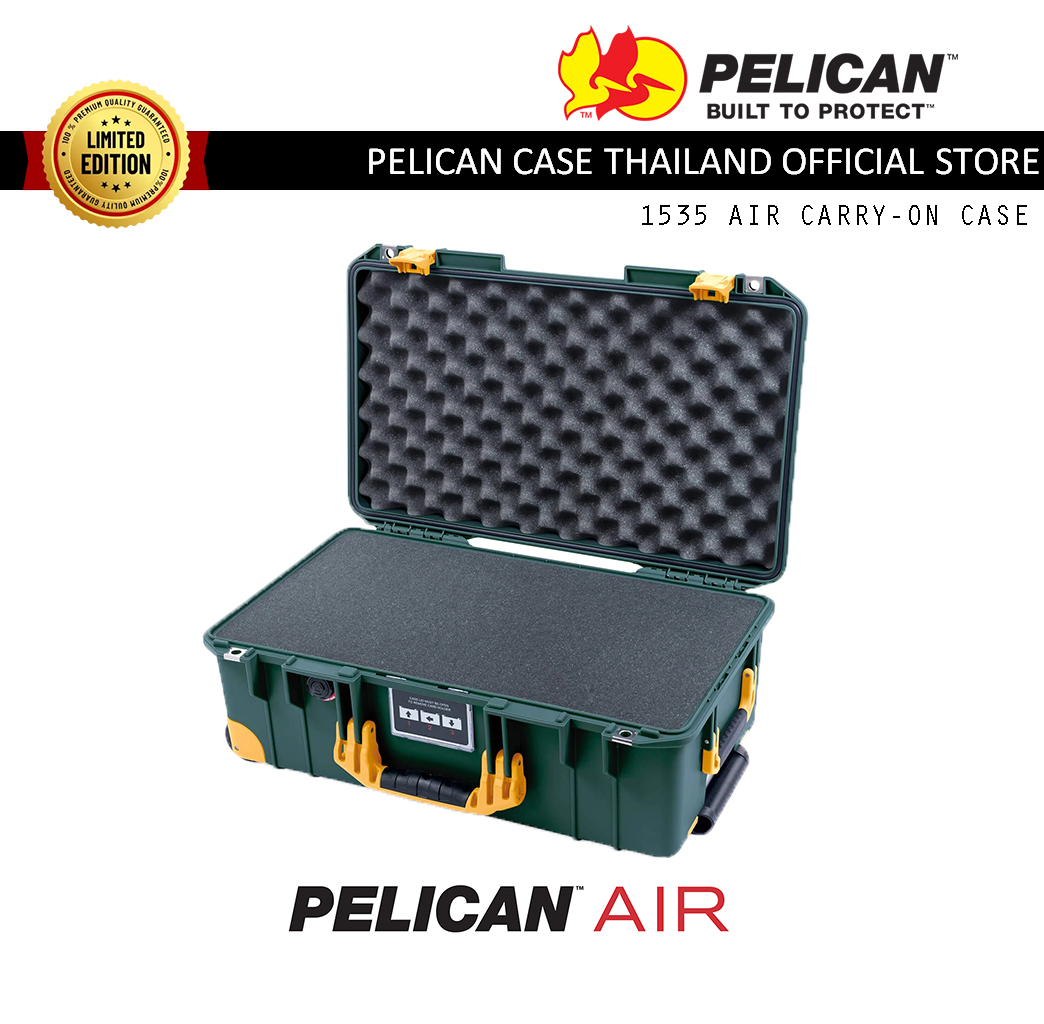 Pelican 1535 Air Case with Foam - Trekking with Yellow Trolley, Handles & Latches [Limited Edition]
