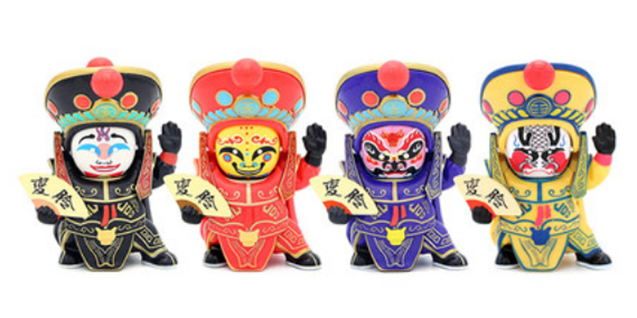 โมเดลเปลี่ยนหน้ากากจีน ชุดสีแดง