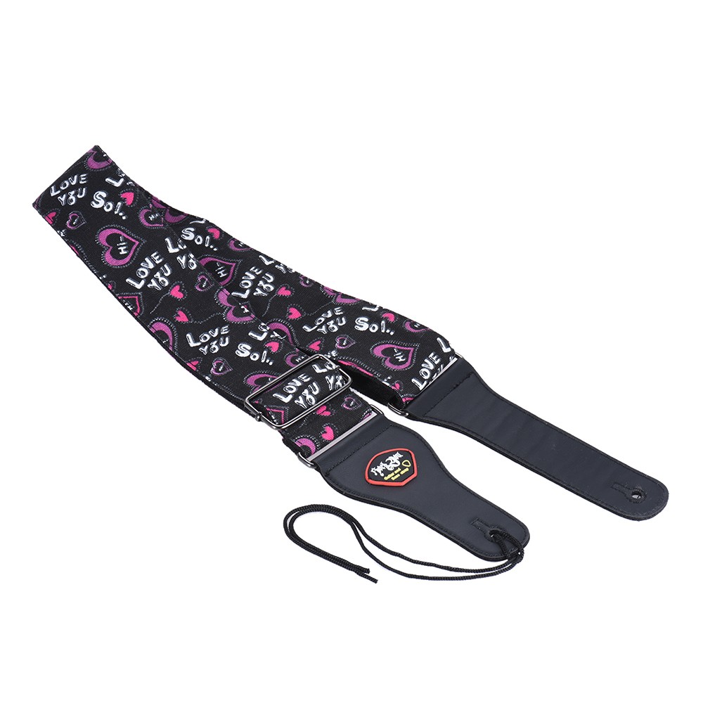 Adjustable Guitar Shoulder Strap PU Leather Ends with Pick Pocket for Acoustic Folk Classical Electric Guitar Bass