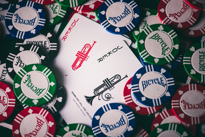 Silver Sackbut Playing Cards (Red)