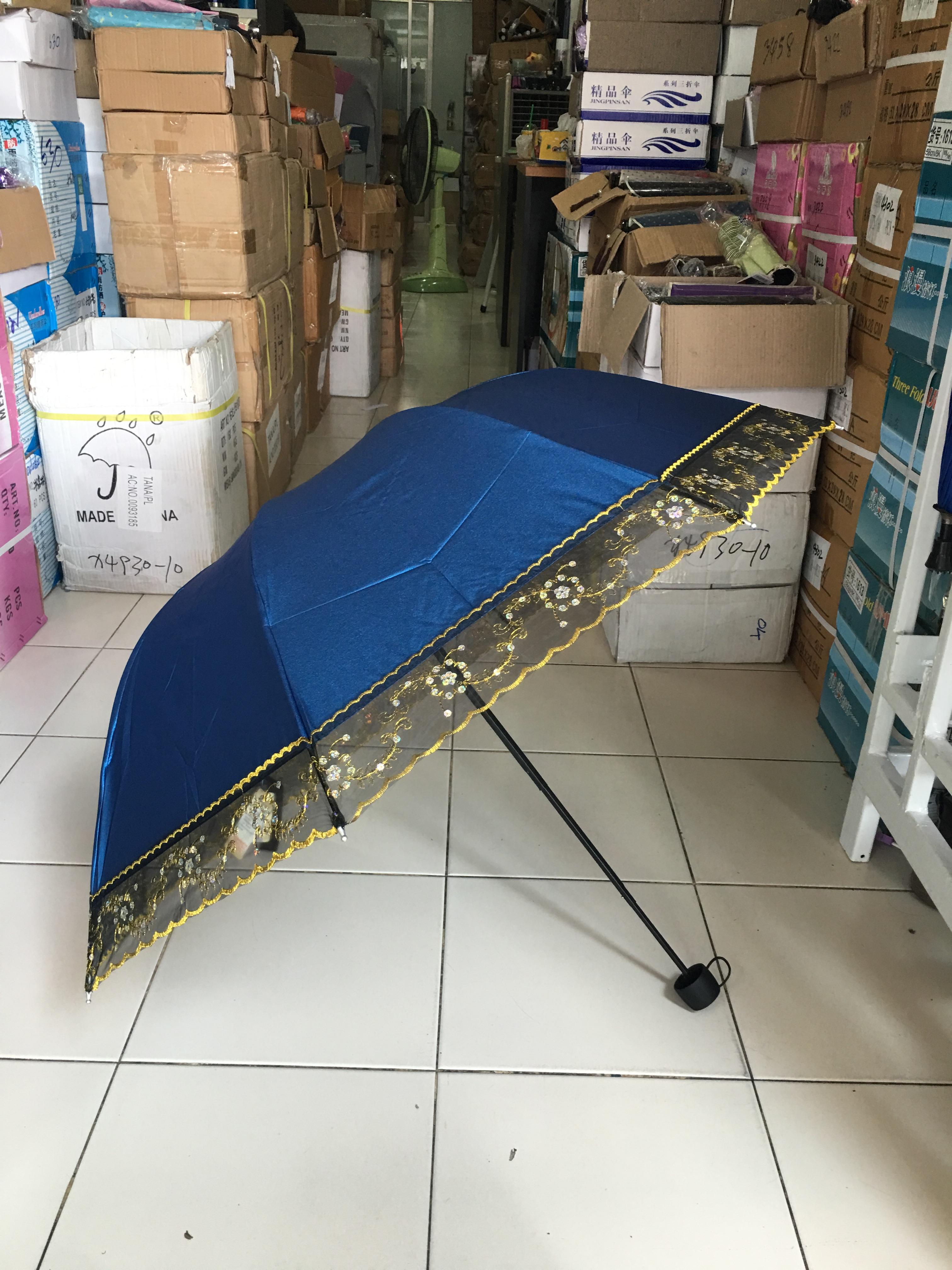 ร่มโค้งแฟชั่นมีระบาย ยูวีนอก รหัส HJ 395 55CC