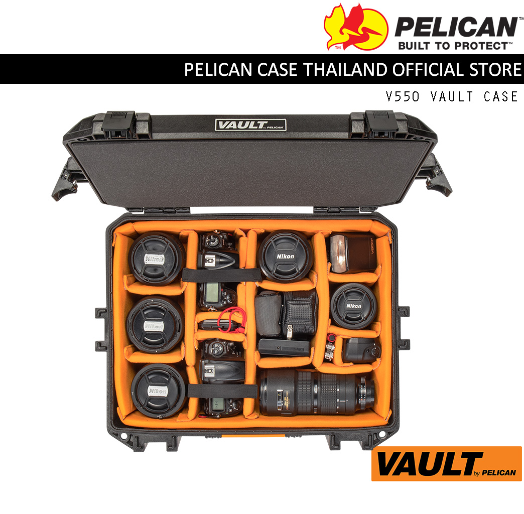 PELICAN VAULT V550 Case with Padded Divider, Black