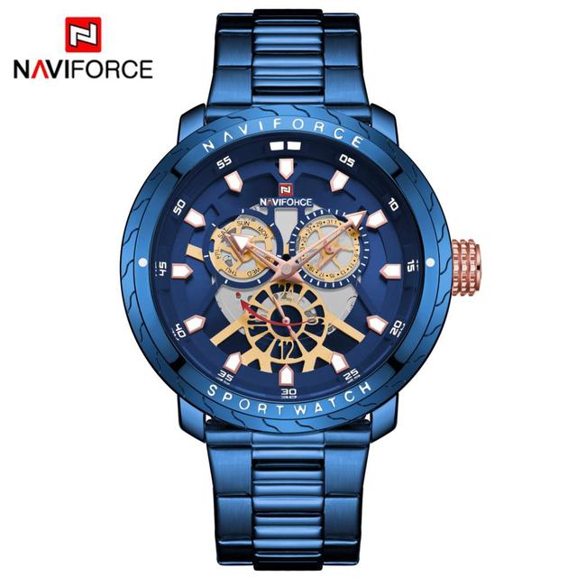 นาฬิกา Naviforce รุ่น NF9158 สีน้ำเงิน ของแท้ รับประกันศูนย์ 1 ปี ส่งพร้อมกล่อง และใบรับประกันศูนย์ ราคาถูกที่สุด