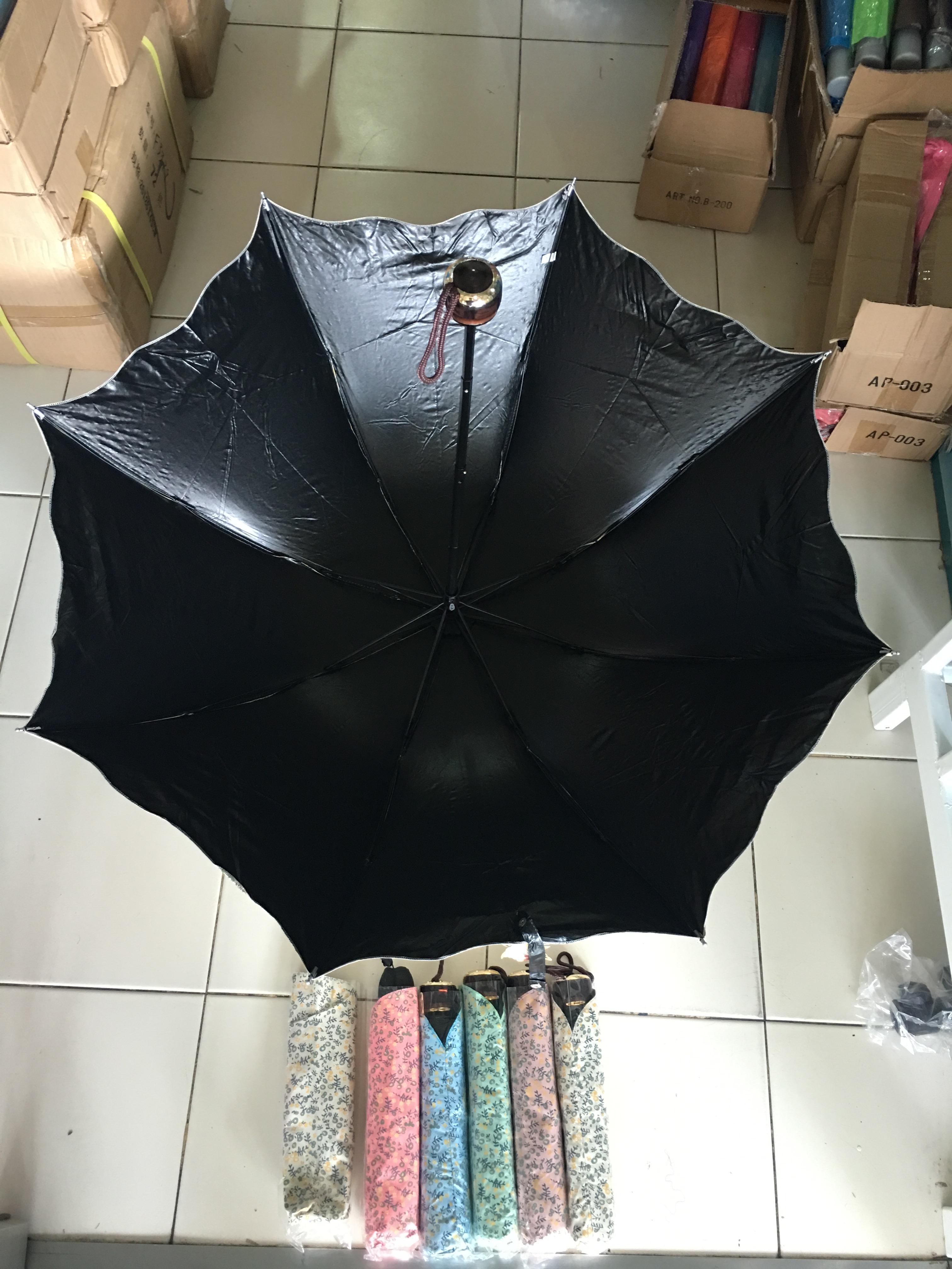 ร่มโค้งแฟชั่นยูวีสีดำ รหัส 4309D