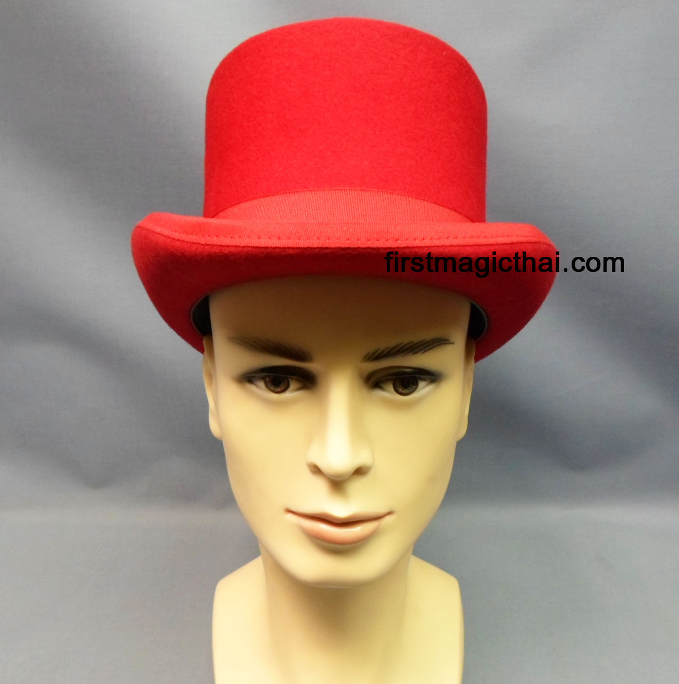 หมวก Top Hap สีแดง ทรงสูง