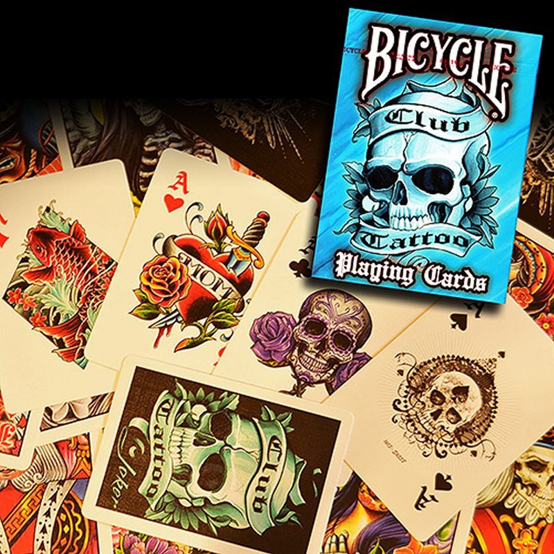 Bicycle Club Tattoo Playing Cards (Blue)