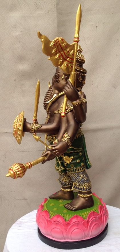 พระพิฆเนศ ปางปราบพญามาร 8 กร 9นิ้ว โลหะมวลเบา ลงยาราชาวดี