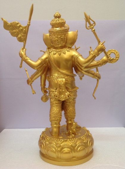 พระพิฆเนศ ปางปราบพญามาร 8 กร 9นิ้ว พ่นทอง