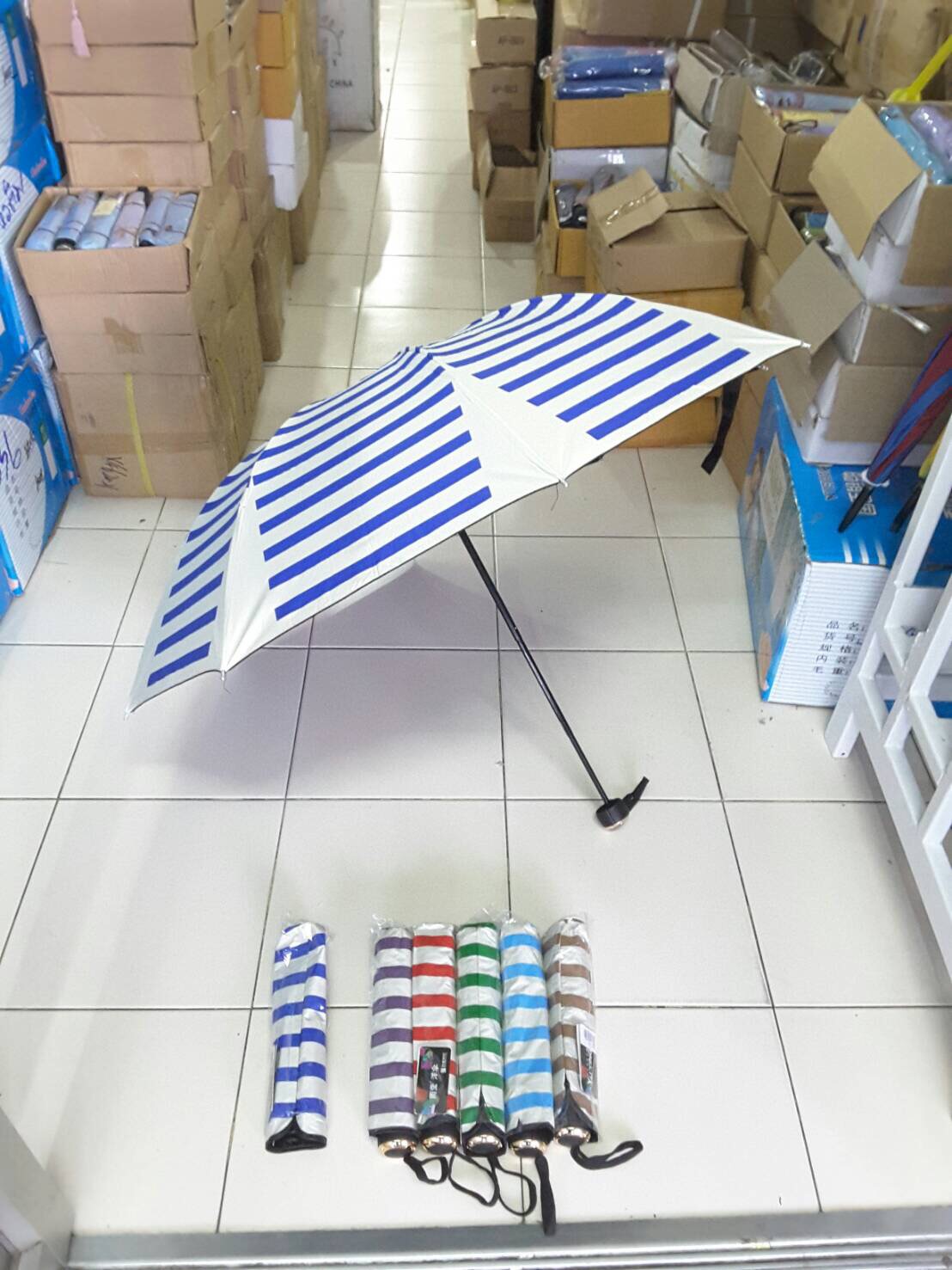 ร่มพับแฟชั่น3ตอนยูวีดำ21นิ้รหัส610