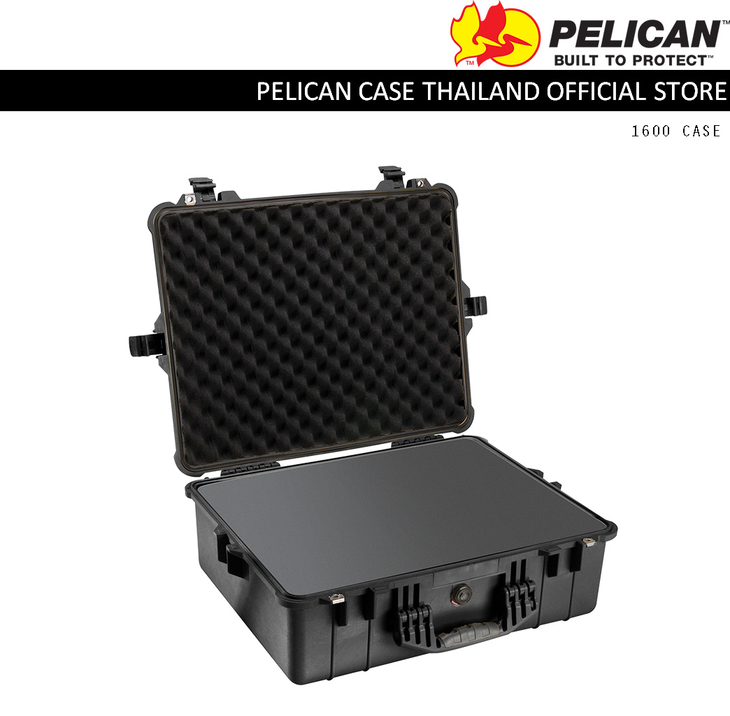 PELICAN 1600 CASE WITH FOAM - BLACK
