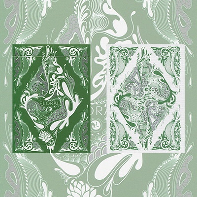 Green Floral Playing Cards by Aloys Studio