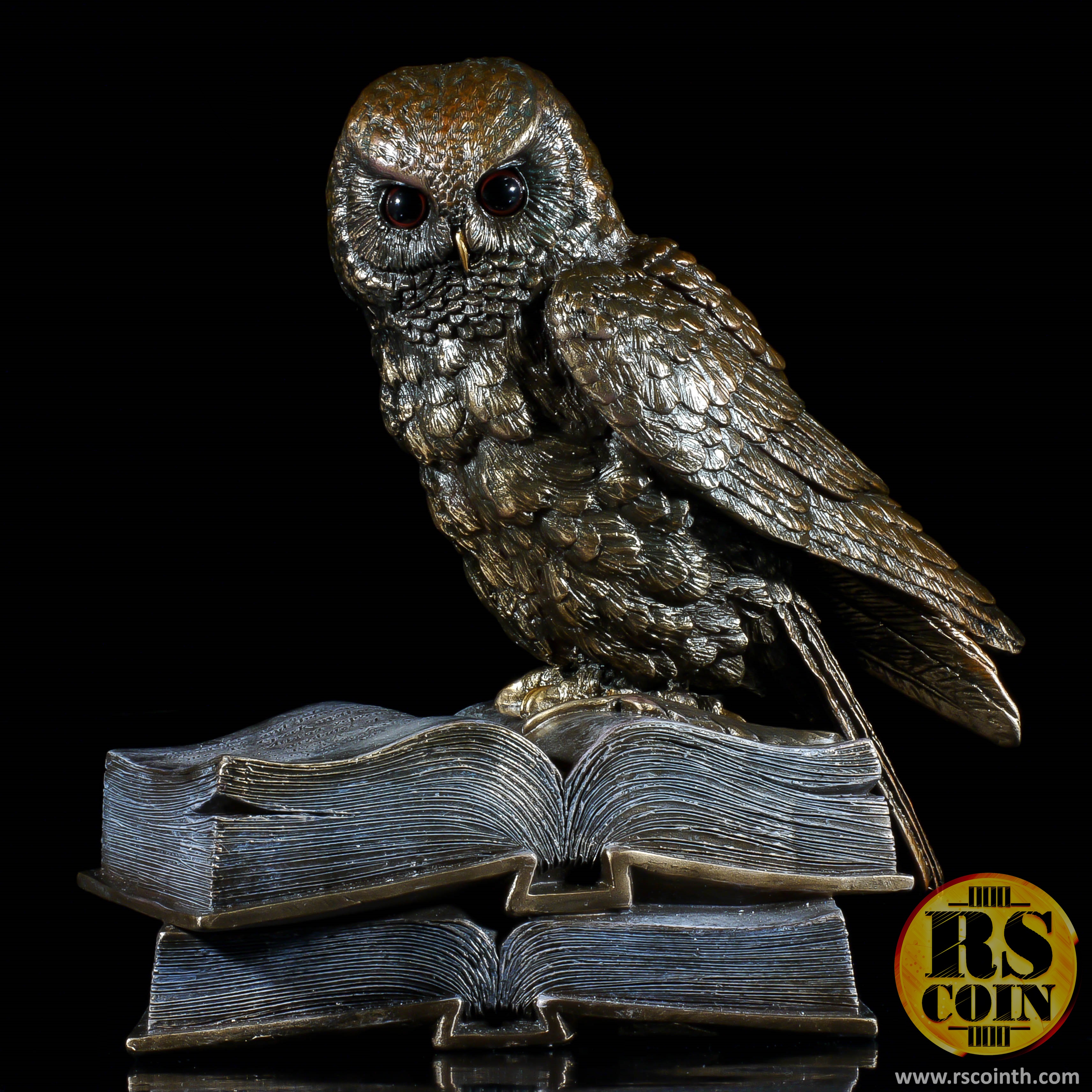 รูปปั้นสัมฤทธิ์ - นกฮูกหนังสือ (Sculpture Bronze Owl on Book - Pre Order)