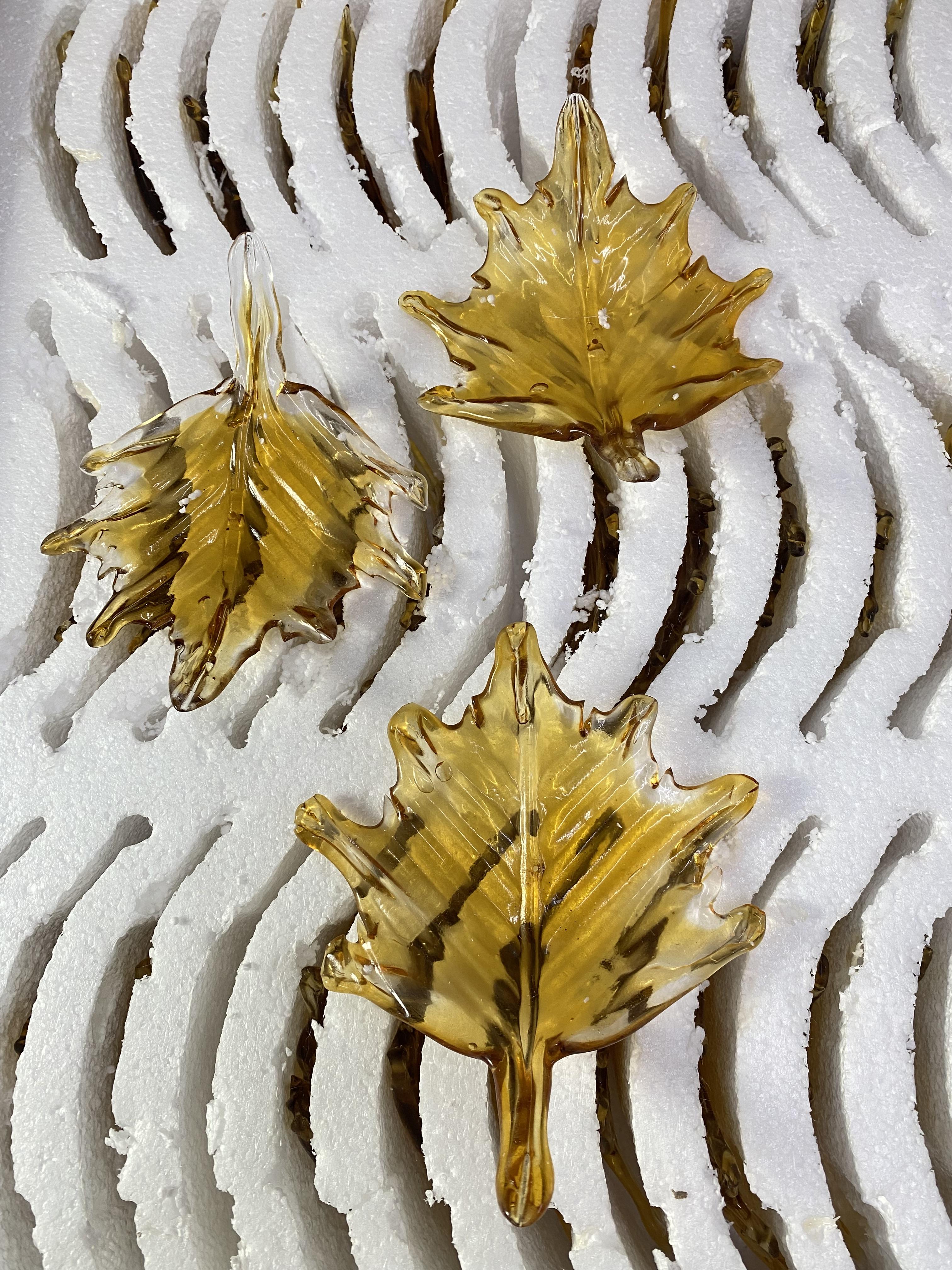 Maple Leaves crystal glass สำหรับ ไฟระย้า โคมไฟ โคมแขวน ไฟเพดาน โคมระย้า ไฟแขวน ไฟกิ่ง ไฟช่อ โคมไฟแขวน